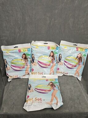 4X INTEX 42" Jumbo Inflatable Ball Colorful Stripes GIANT BEACH BALL B3-10